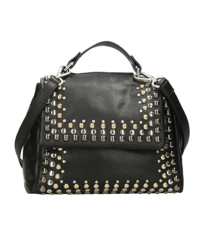 Orciani Studded Shoulder Bag In Black
