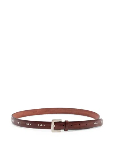 Orciani Stud-embellished Leather Belt In Brown