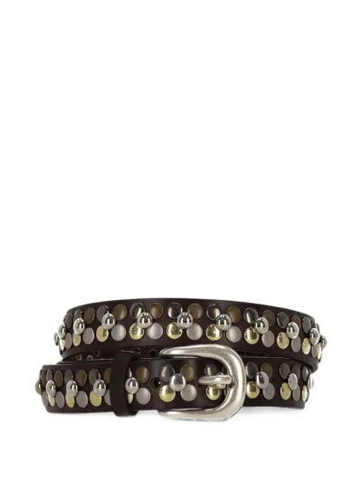 Orciani Stud-embellished Leather Belt In White