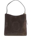 Orciani Suede Adjustable Strap Tote Bag In Brown