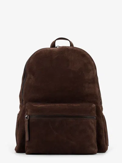 Orciani Suede Backpack In Brown