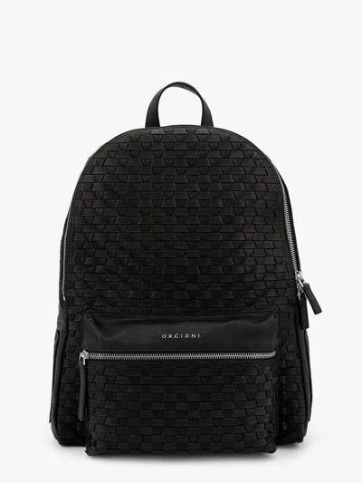 Orciani Suede Backpack With Interwined Motif