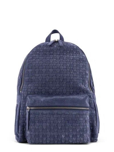 ORCIANI SUEDE BACKPACK WITH WOVEN PATTERN