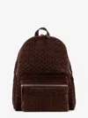 Orciani Suede Backpack Featuring Woven Texture Design In Brown
