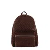 Orciani Suede Backpack Featuring Woven Texture Design In Brown