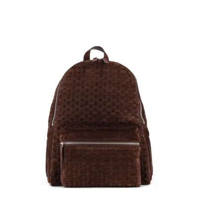 ORCIANI ORCIANI SUEDE BACKPACK WITH WOVEN PATTERN