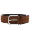 Orciani Calf Leather Classic Belt With Polished Metal Buckle In 褐色