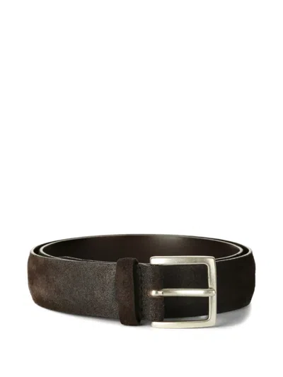 Orciani Suede Buckle Belt In Gold