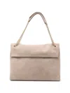 Orciani Suede Chain-link Shoulder Bag In Neutral