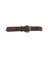 Orciani Suede Leather Belt With Decorative Round Buckle In Brown