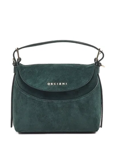 Orciani Suede Logo-plaque Tote Bag In Green