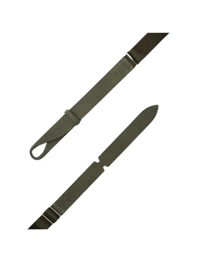 Orciani Suede Panelled Belt In Green