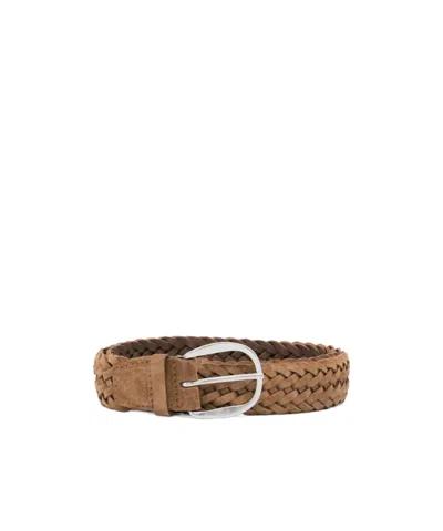 ORCIANI SUEDE PLOT BRAIDED BELT 3,5 CM