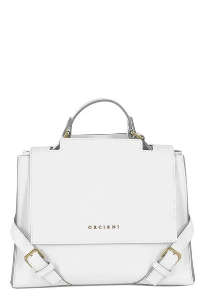 Orciani Sveva Couture Logo Lettering Small Handbag In White