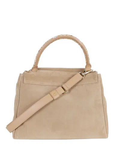 Orciani Sveva Floral-handle Tote Bag In Neutral
