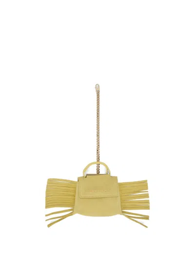 Orciani Charm Sveva In Leather With Fringes In Yellow