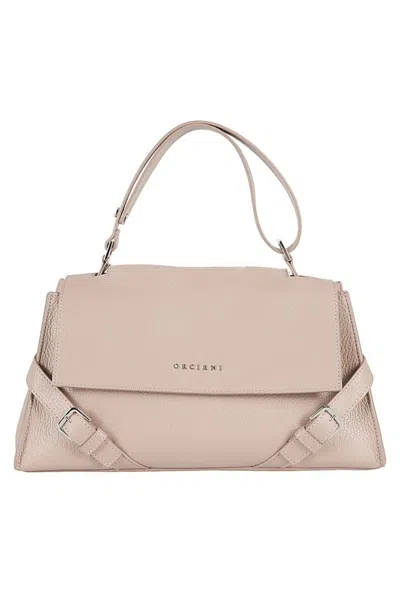 Orciani Sveva Grained Leather S Bag In Pink