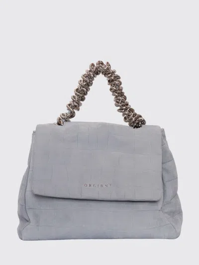 Orciani Sveva Handbag In Crocodile Print Calfskin Leather In Gnawed Blue