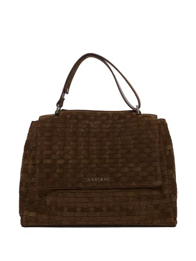 Orciani Sveva Interwoven Tote Bag In Brown