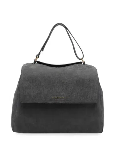 Orciani Sveva Leather Handbag In Grey