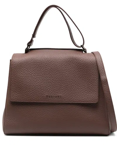 Orciani Sveva Logo-detail Shoulder Bag In Brown