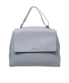 Orciani Sveva Logo Lettering Medium Shoulder Bag In Gray