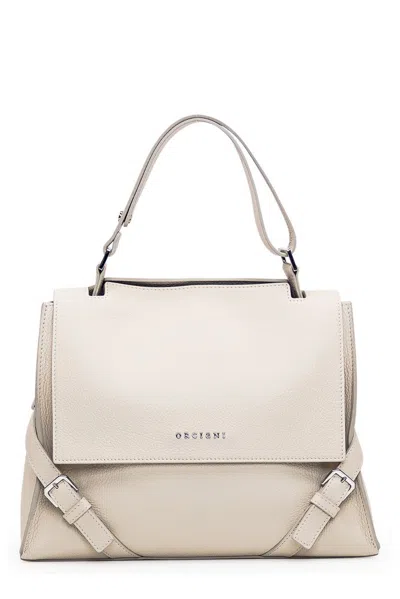 Orciani Sveva Logo Lettering Shoulder Bag In White