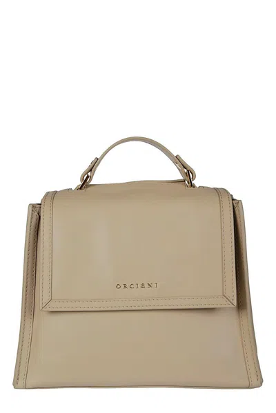 Orciani Sveva Logo Lettering Small Handbag In Avorio