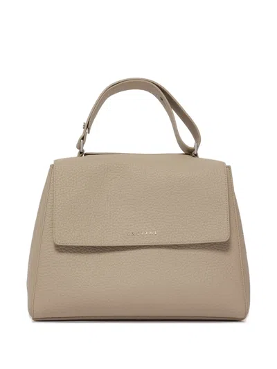Orciani Sveva Logo-appliqué Medium Tote Bag In Neutral