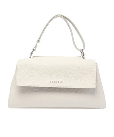 Orciani Sveva Longuette Logo Printed Shoulder Bag In White