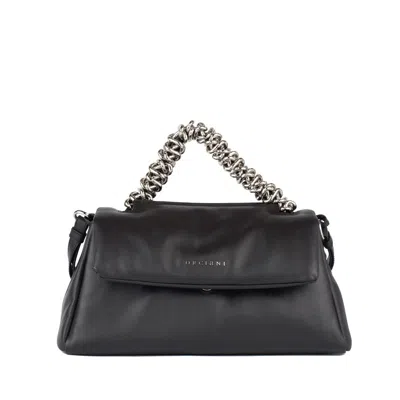 Orciani Sveva Longuette Nappa Bold Shoulder Bag In Black Padded Nappa Leather