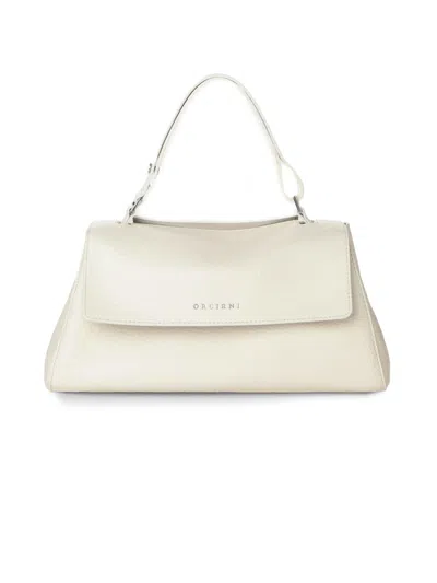 Orciani Sveva Longuette Soft Leather Handbag In White