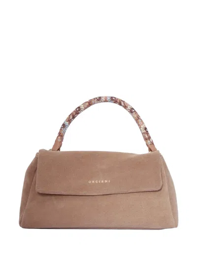 Orciani Sveva Longuette Suede Tote Bag In Pattern