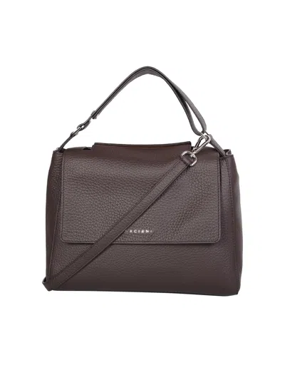 Orciani Sveva M Soft Dark Brown Bag