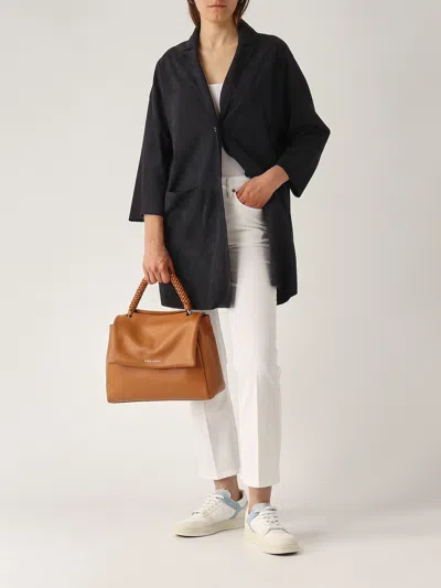 Orciani Sveva Media Sense Scooby Shoulder Bag In Sigaro