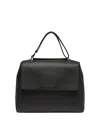 Orciani Sveva Medium Hammered Leather Bag In Black