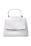 Orciani Logo Top-handle Tote In Bianco