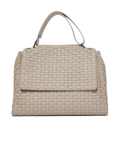 Orciani Sveva Nappa Woven Midi Leather Shoulder Bag