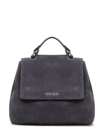 Orciani Sveva Nubuck Shoulder Bag In Blue