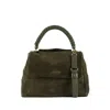 Orciani Sveva Peach Scooby Medium Suede Shoulder Bag With Shoulder Strap In Green