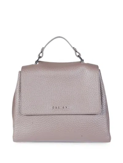 Orciani Sveva Pebbled Calf Leather Tote Bag In Neutrals