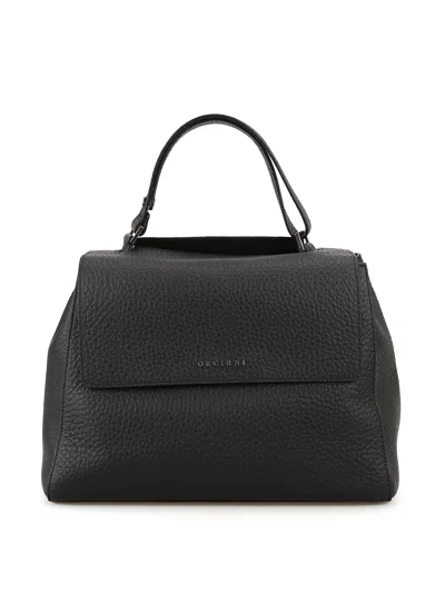 ORCIANI SVEVA PEBBLED LEATHER MEDIUM BAG