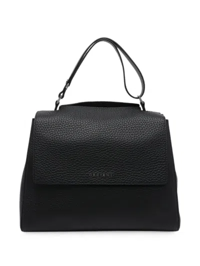 Orciani Sveva Pebbled-leather Tote Bag In Blue