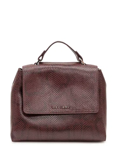 Orciani Sveva S Exotic Handbag In Burgundy