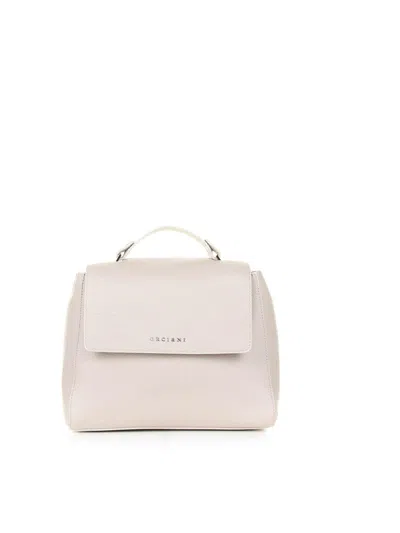 ORCIANI SVEVA S IVORY SHOULDER BAG IN LEATHER