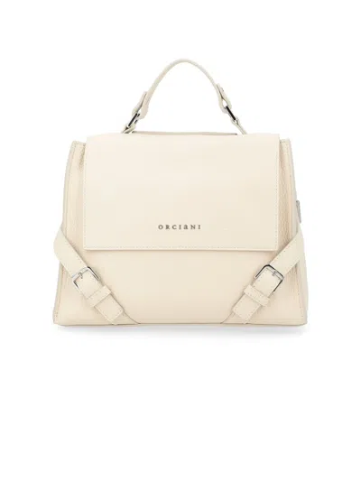 Orciani Sveva Sense Small Leather Handbag  In White