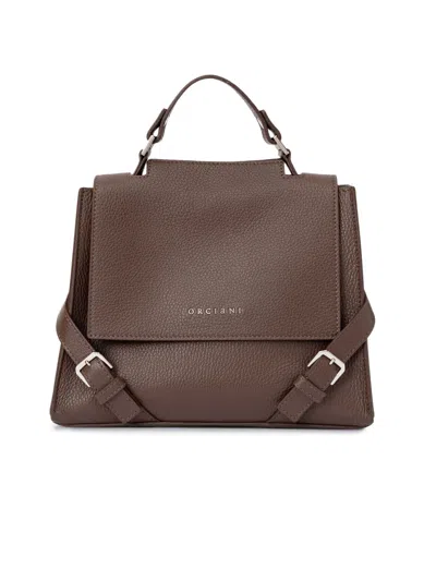 Orciani Sveva Small Sense Bag In Brown Leather