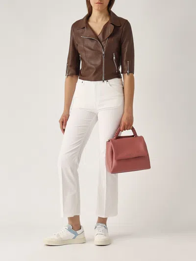 Orciani Sveva Small Sense Scooby Shoulder Bag In Rosa Antico