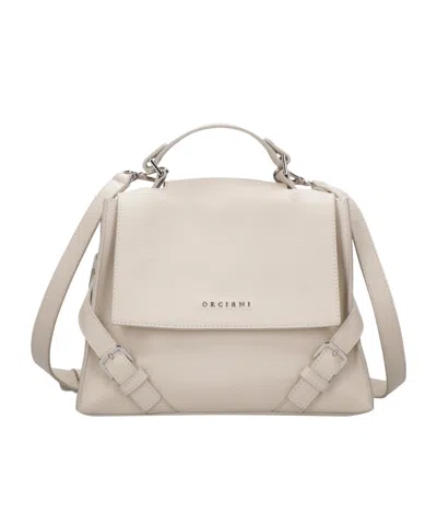 Orciani Shoulder Strap Leather Bag In White