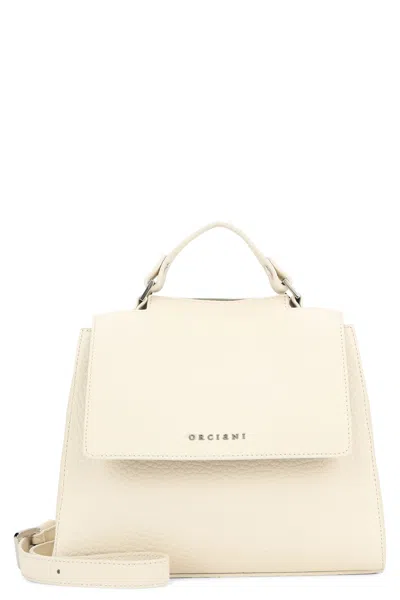 Orciani Sveva Soft Bag In Hammered Leather In White